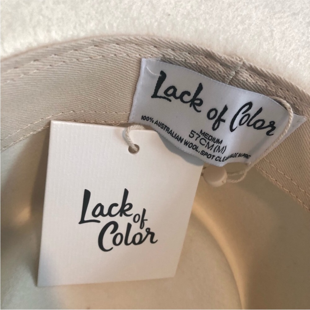Lack Of Color Ivy Beverly Fedora Hat In White. NWT! Sz S (55cm) & M (57cm) - Picture 12 of 16